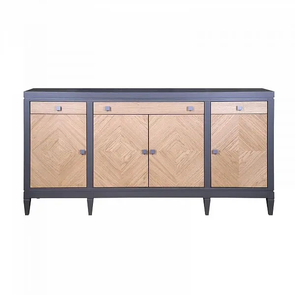 Комод чёрный из дуба Фокстрот 443A ромб (бетон-дуб натуральный)