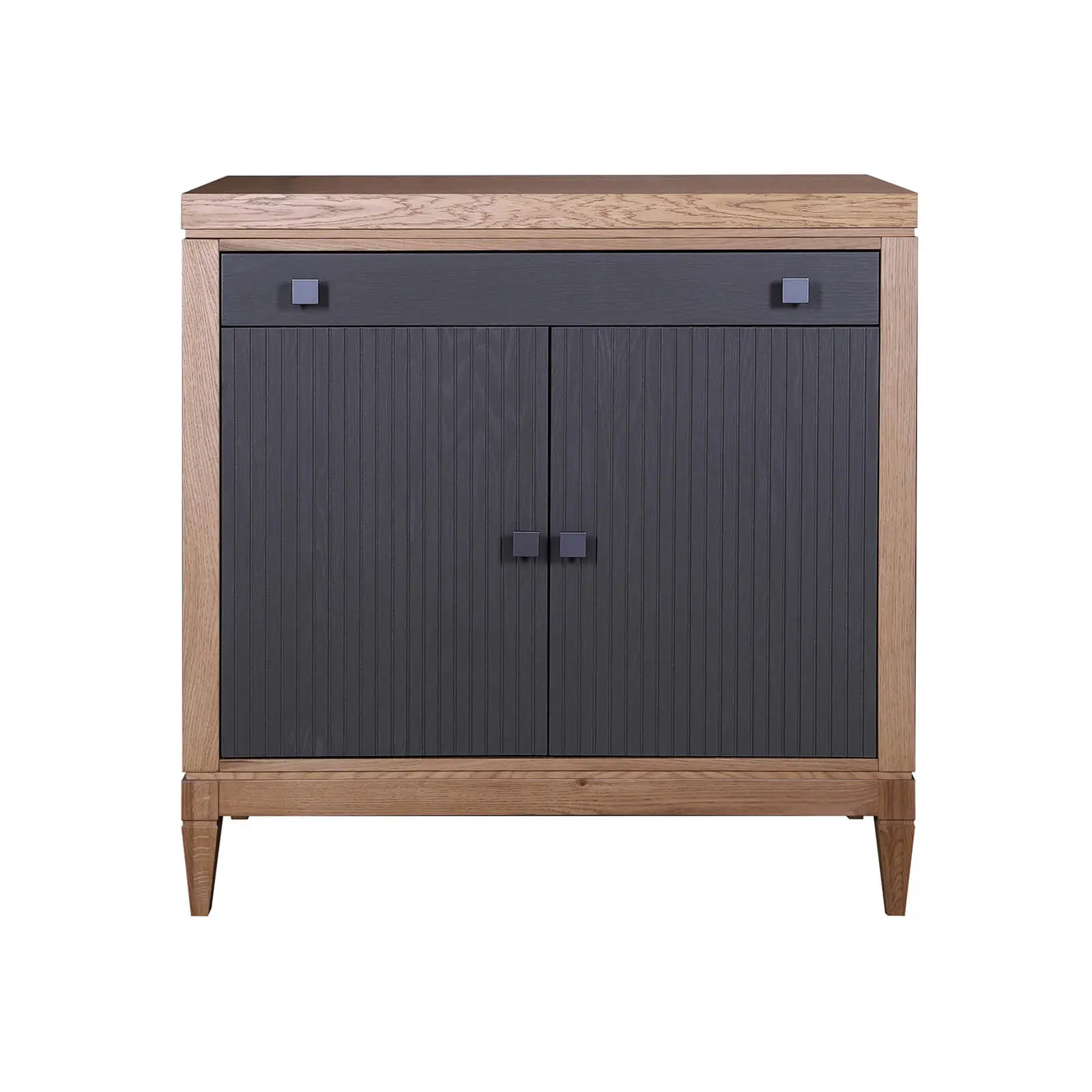 Комод с 2 ящиками массив дуба Фокстрот 221C рельеф (дуб натуральный/бетон/дуб натуральный)