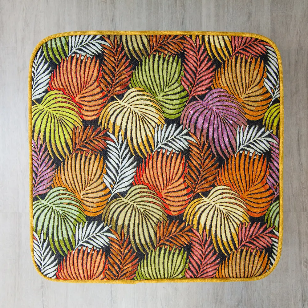 Стул из дерева Rabbit Wood Бруно гобелен Листья+рогожка Сан-Леон+орех