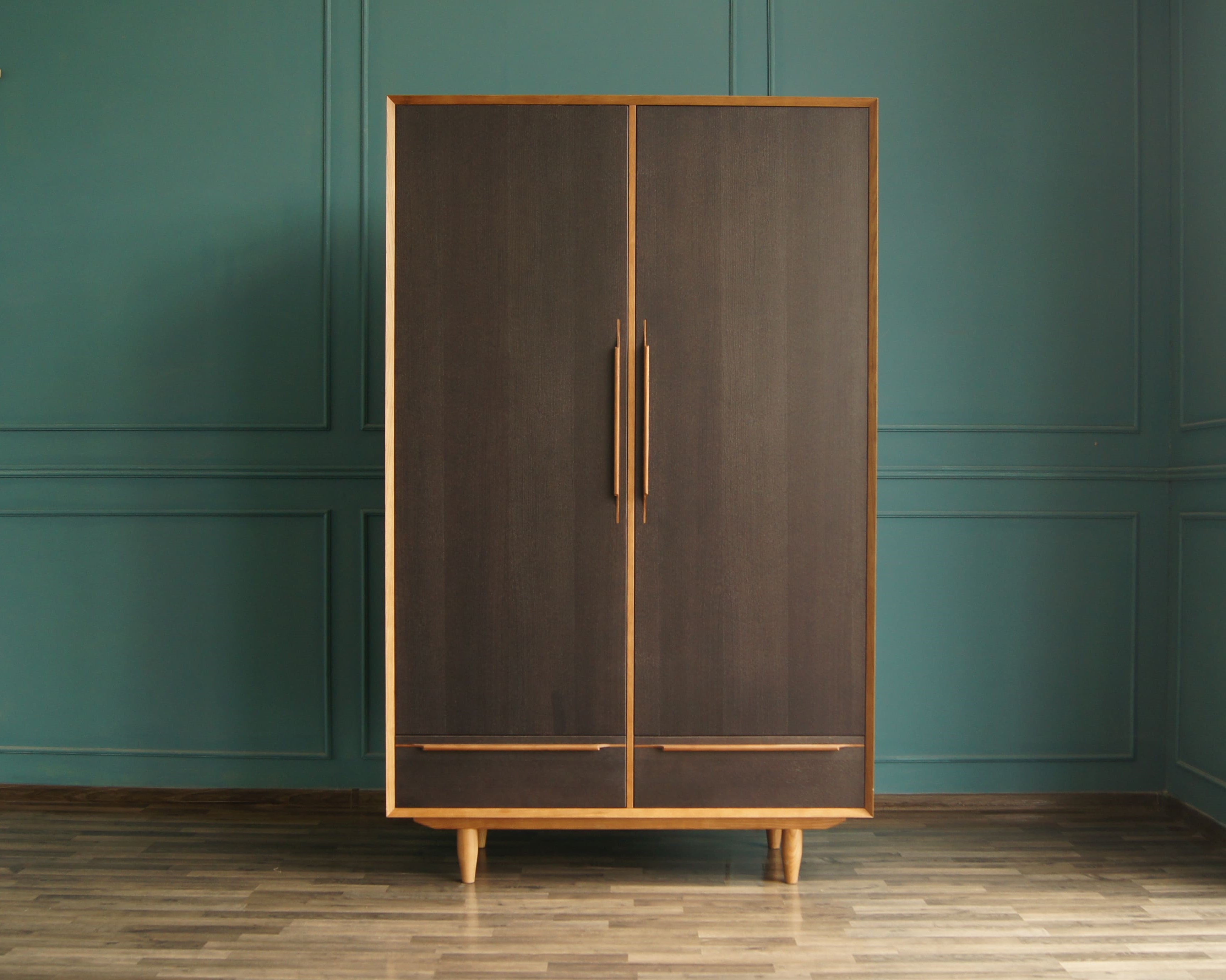 Шкаф двустворчатый "Bruni Black" с двумя ящиками