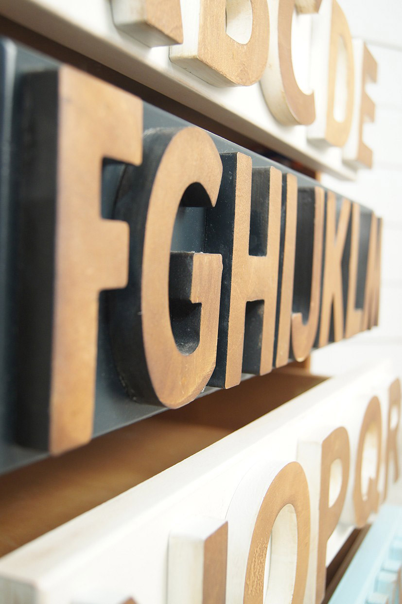 Маленький комод с ящиками "Alphabeto Birch" (4 ящика)