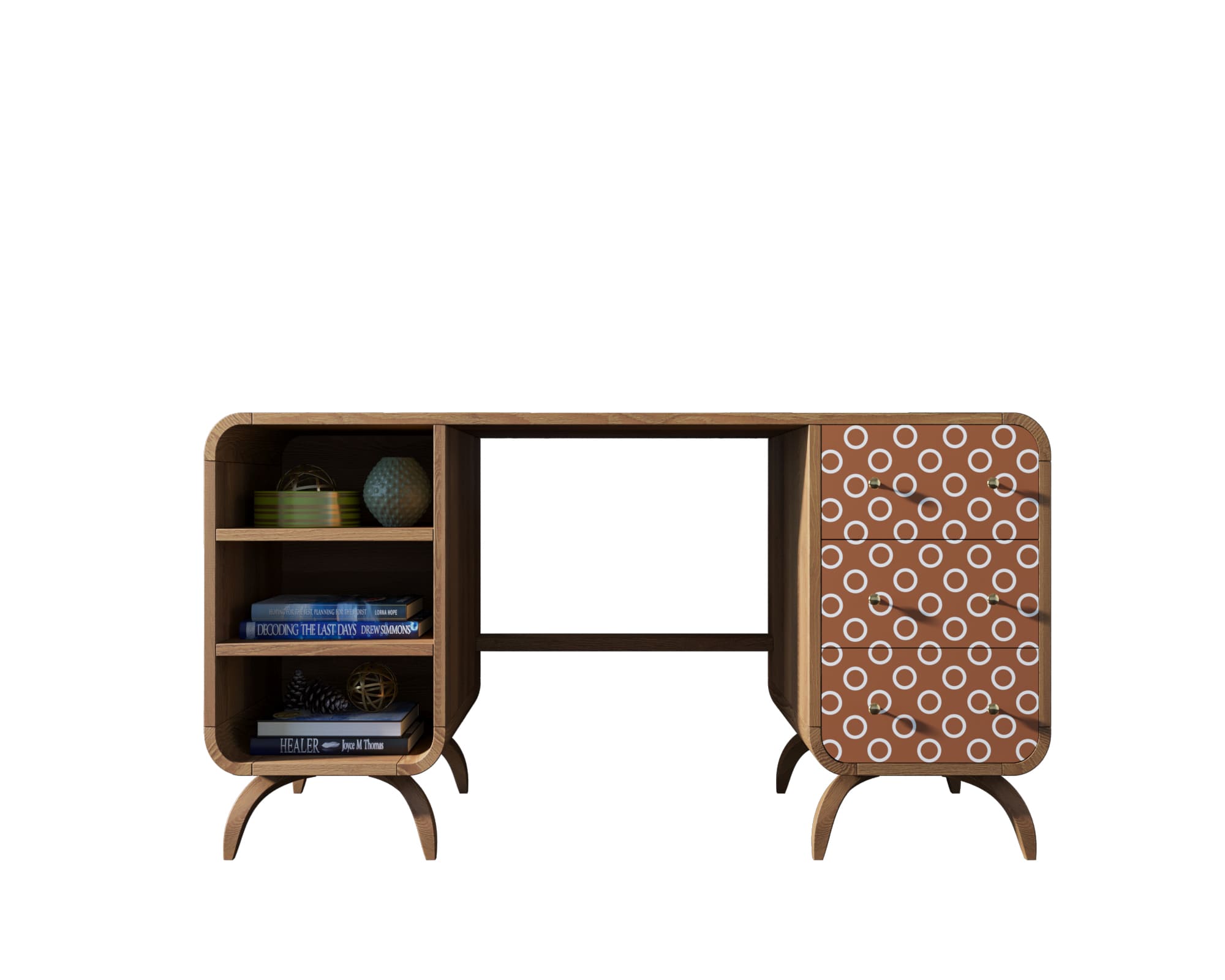 Рабочий стол из дерева в Скандинавском стиле "Ellipse print" принт 3