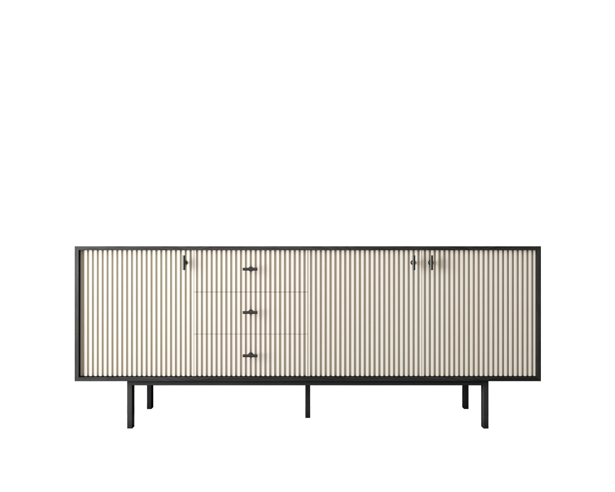 Комод с тремя дверками и тремя ящиками "Emerson" арт EM07/milky/L