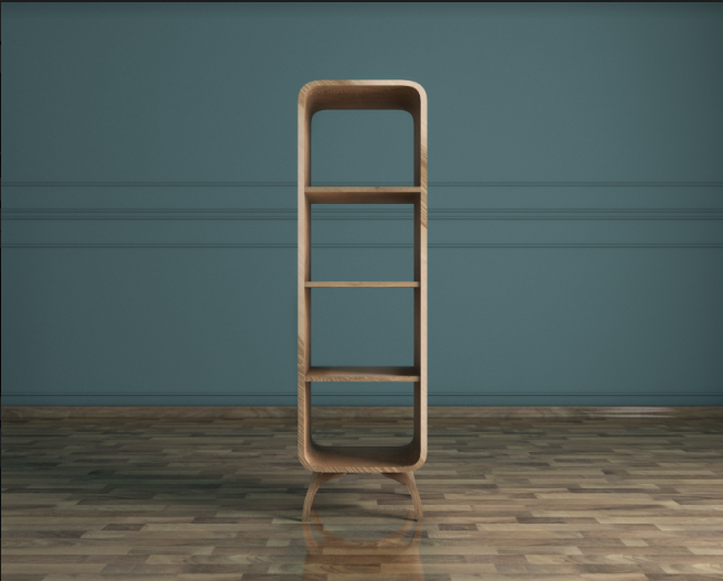 Стеллаж деревянный 4 полки узкий «Ellipse»