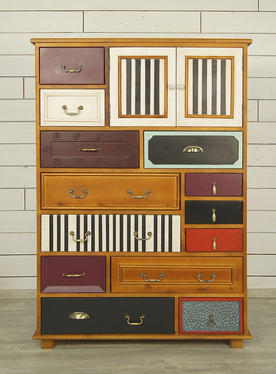 Комод с ящиками дерево «Gouache Birch» вертикальный