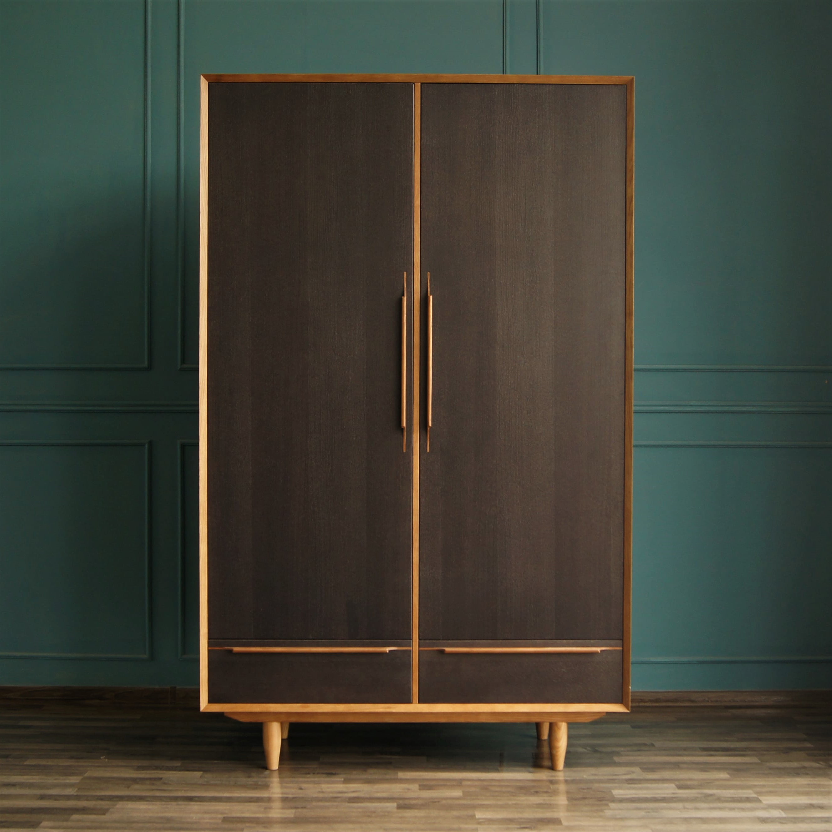 Шкаф двустворчатый "Bruni Black" с двумя ящиками