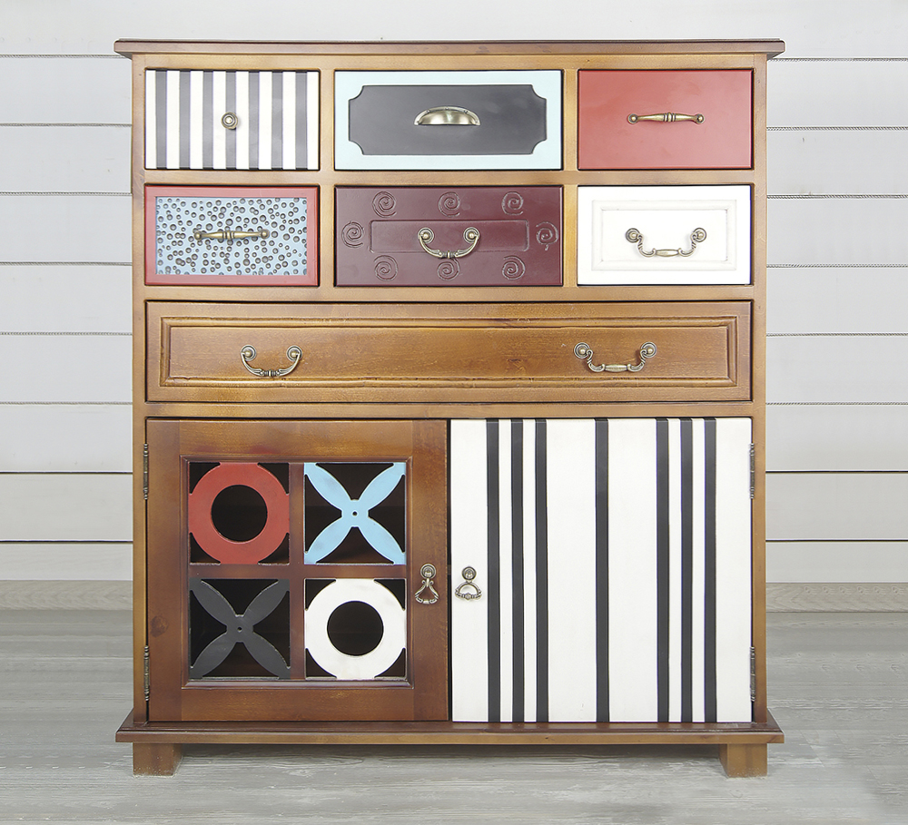 Вертикальный комод массив дерева Gouache Birch (7 ящиков) арт G20017ETG/1