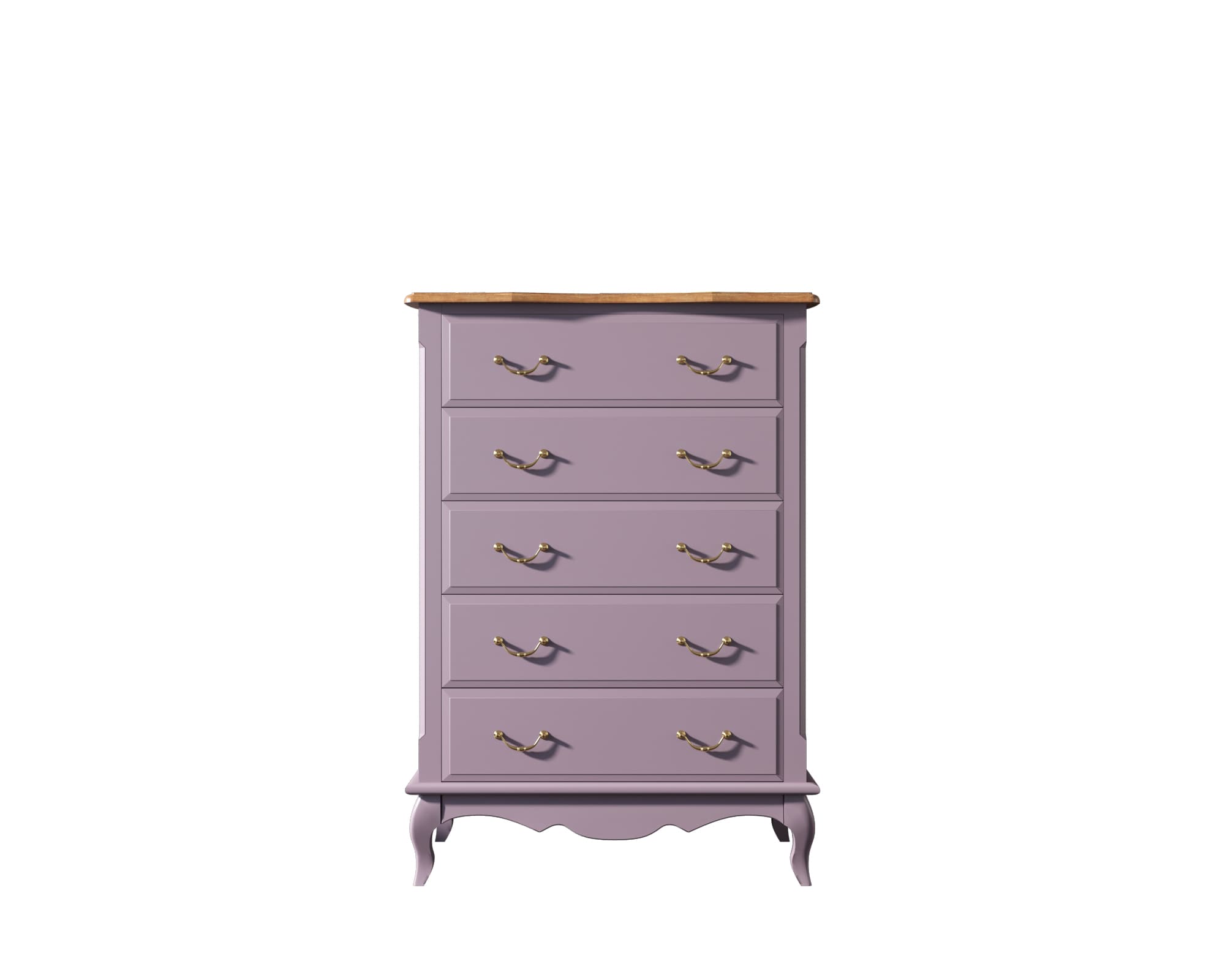 Комод из дерева Leontina Lavanda на пять ящиков вертикальный арт ST9342L