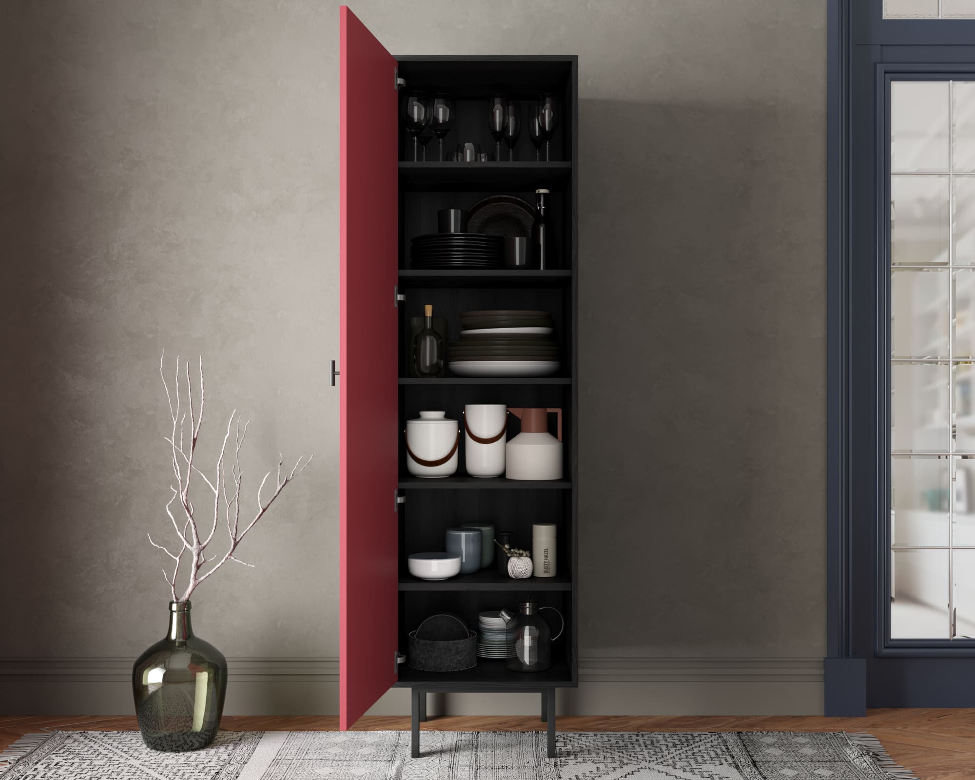 Шкаф c одной дверкой "Emerson" арт EM101/red/L