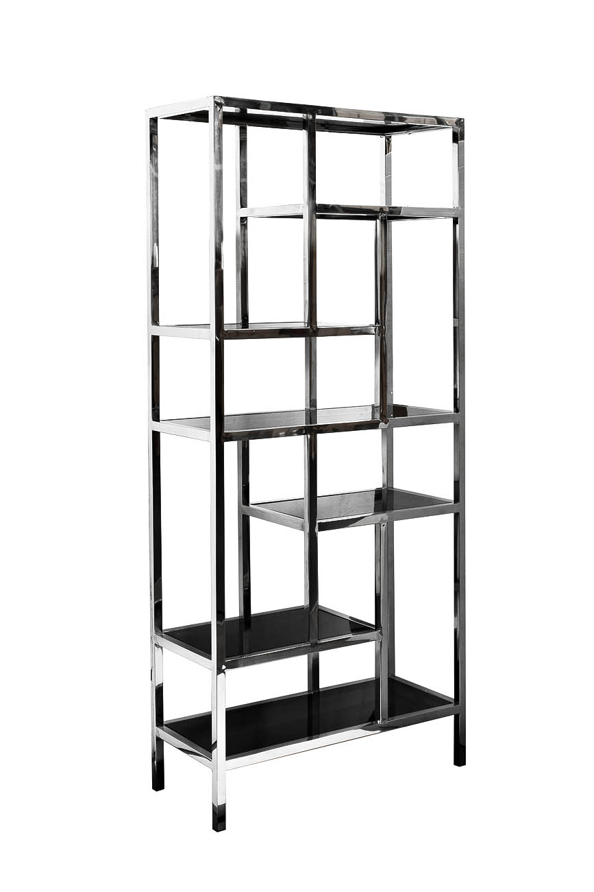 46AS-SH1076-SILVER Стеллаж серебристый/темн.ст.