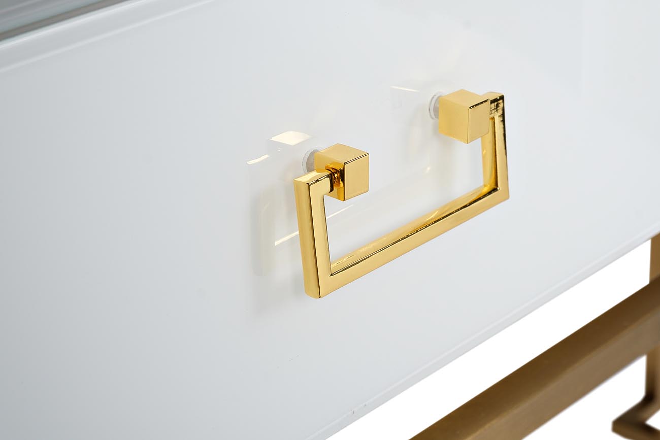 KFG070 Консоль, 2 ящика, белая/ золото