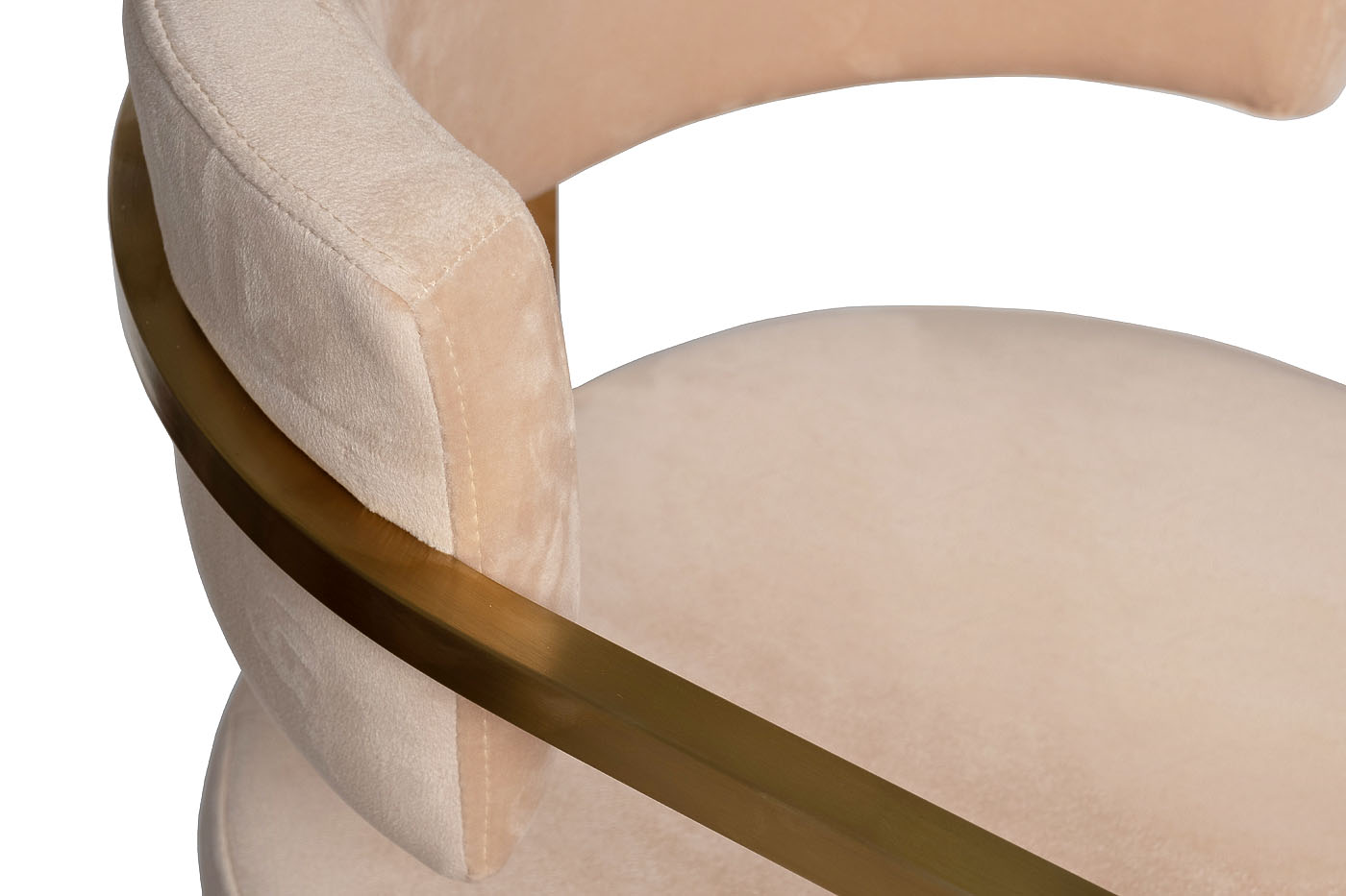 76AR-603GOLD-BG Стул полубарный велюр беж/мат. золото
