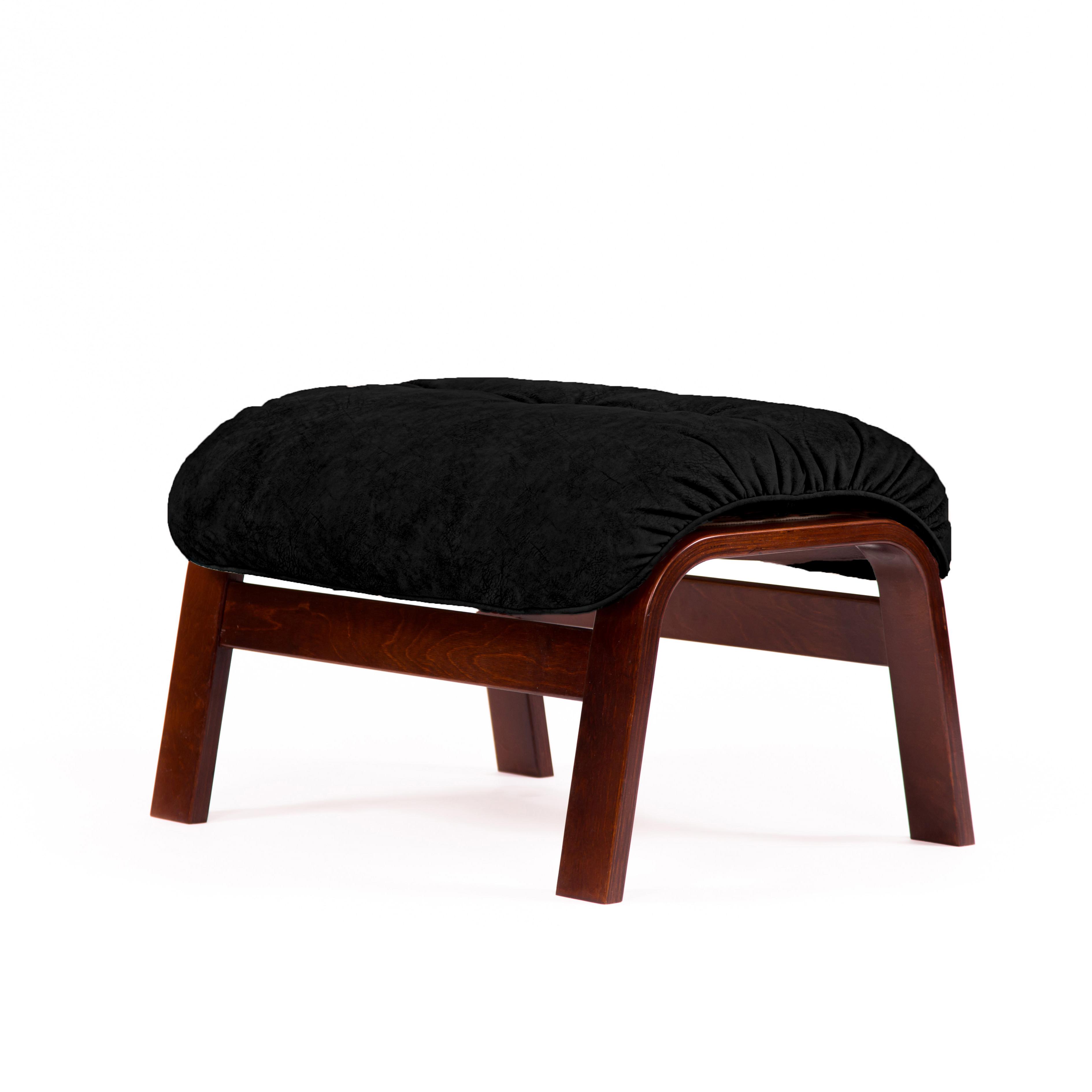 пуф Альбано Экокожа черный каркас Венге структура