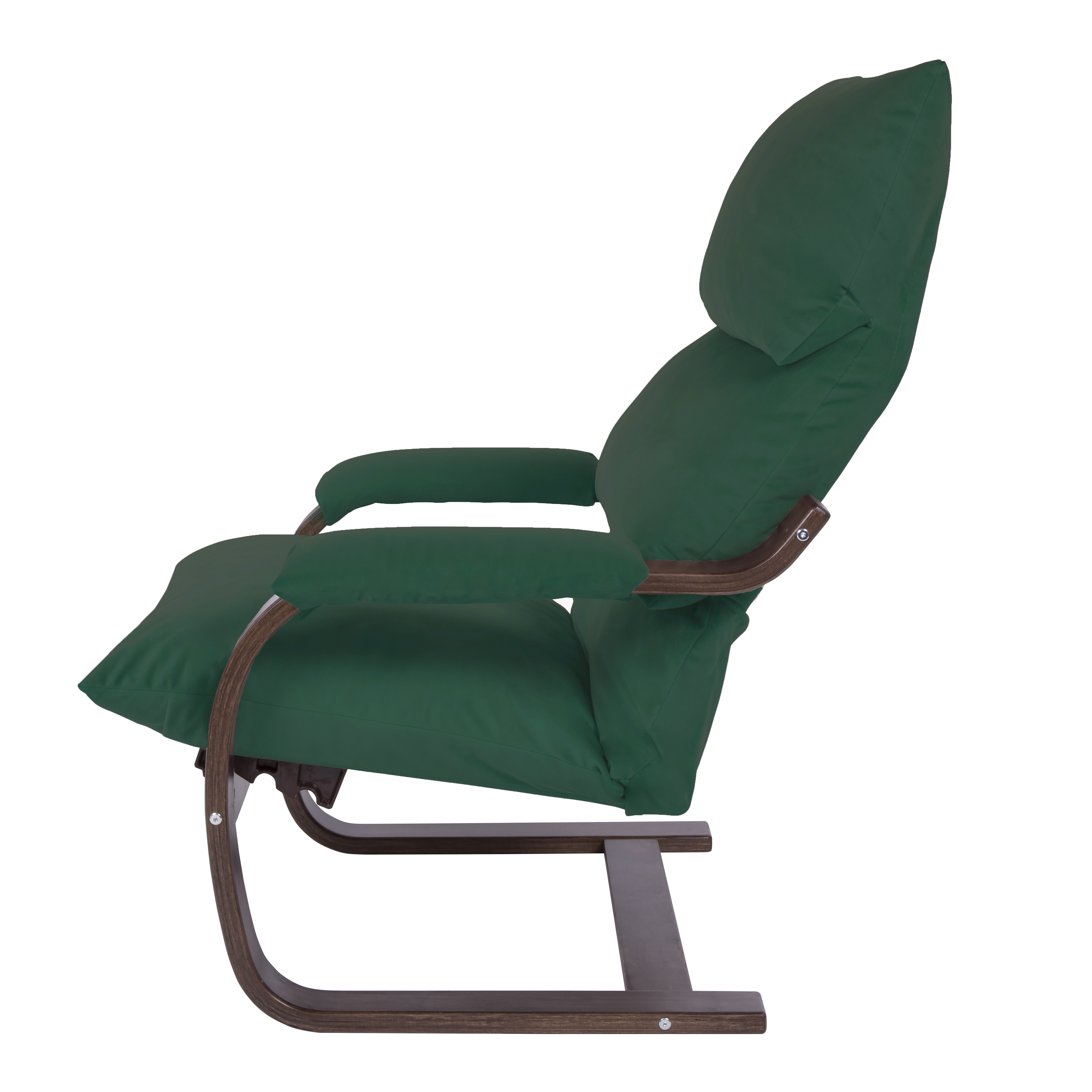 кресло Онега Фреш 25 зелёный каркас Орех