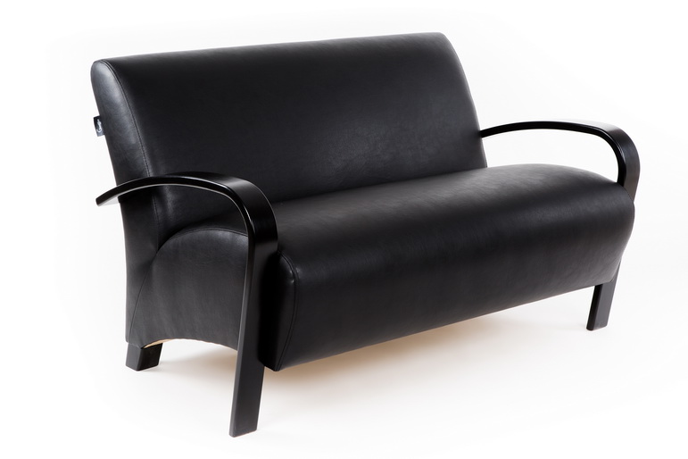 диван Балатон Экокожа черный каркас Венге структура