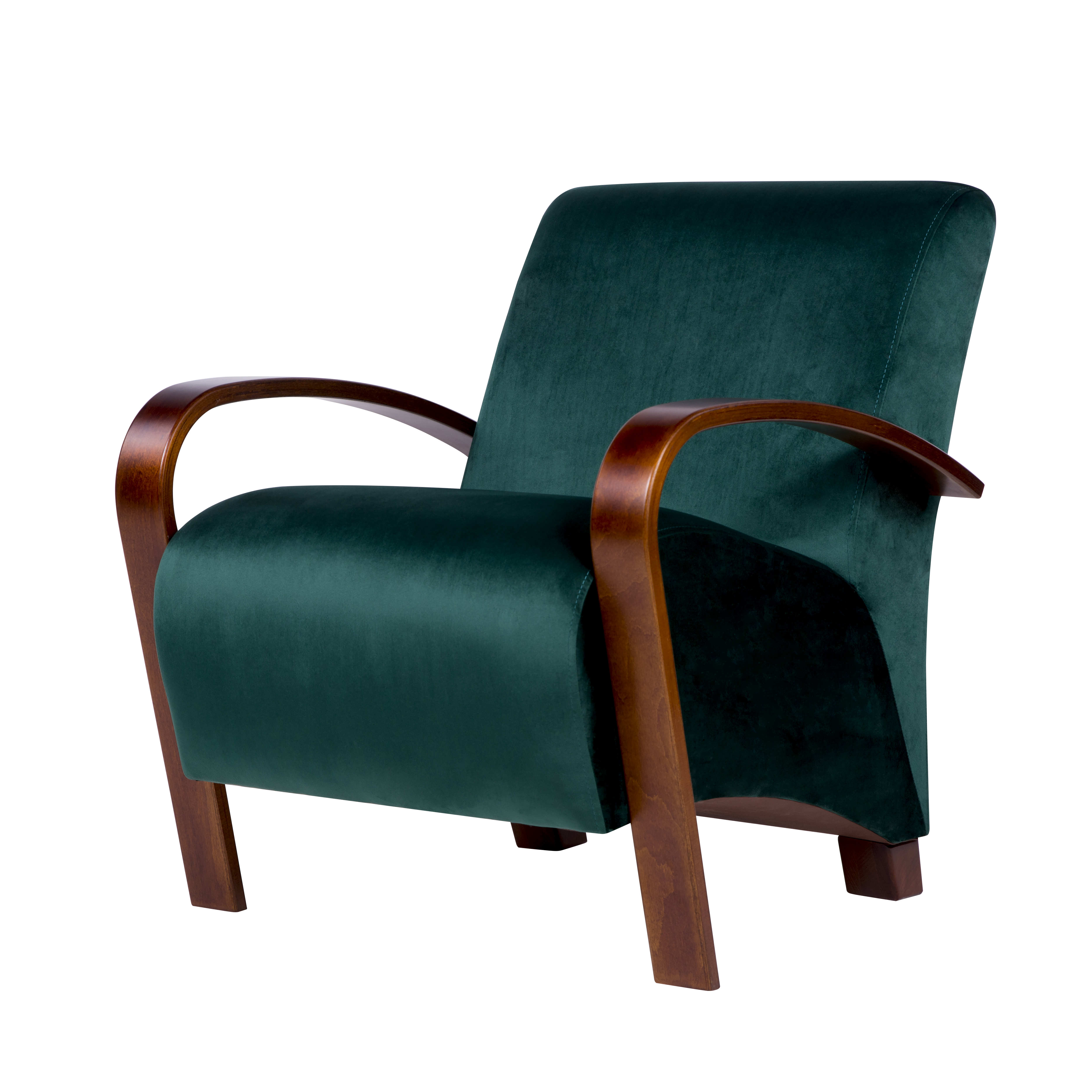 кресло Балатон Бархат Зеленый каркас Вишня