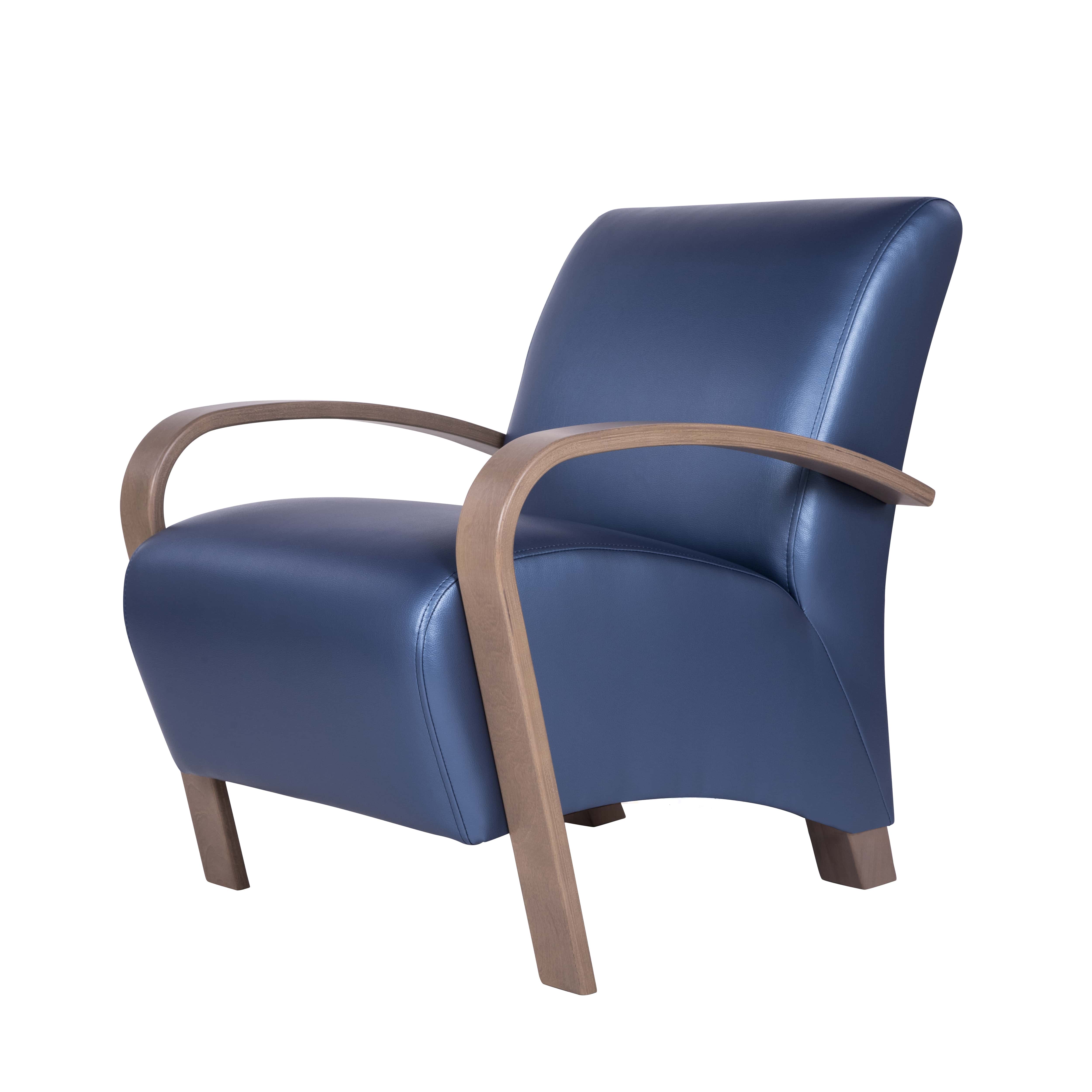 кресло Балатон Экокожа синий каркас Шимо