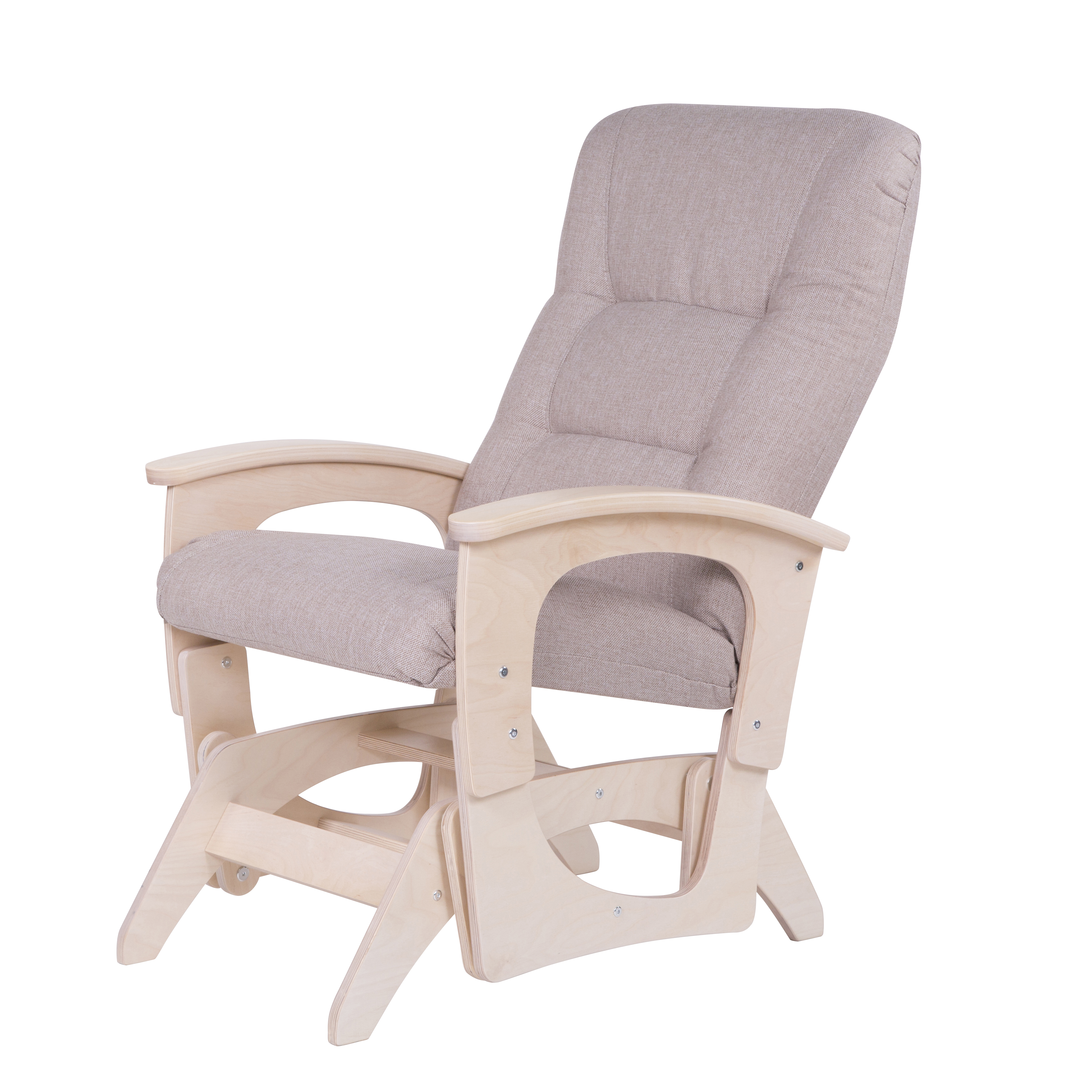 кресло-качалка глайдер Орион Миндаль каркас Берёза белая