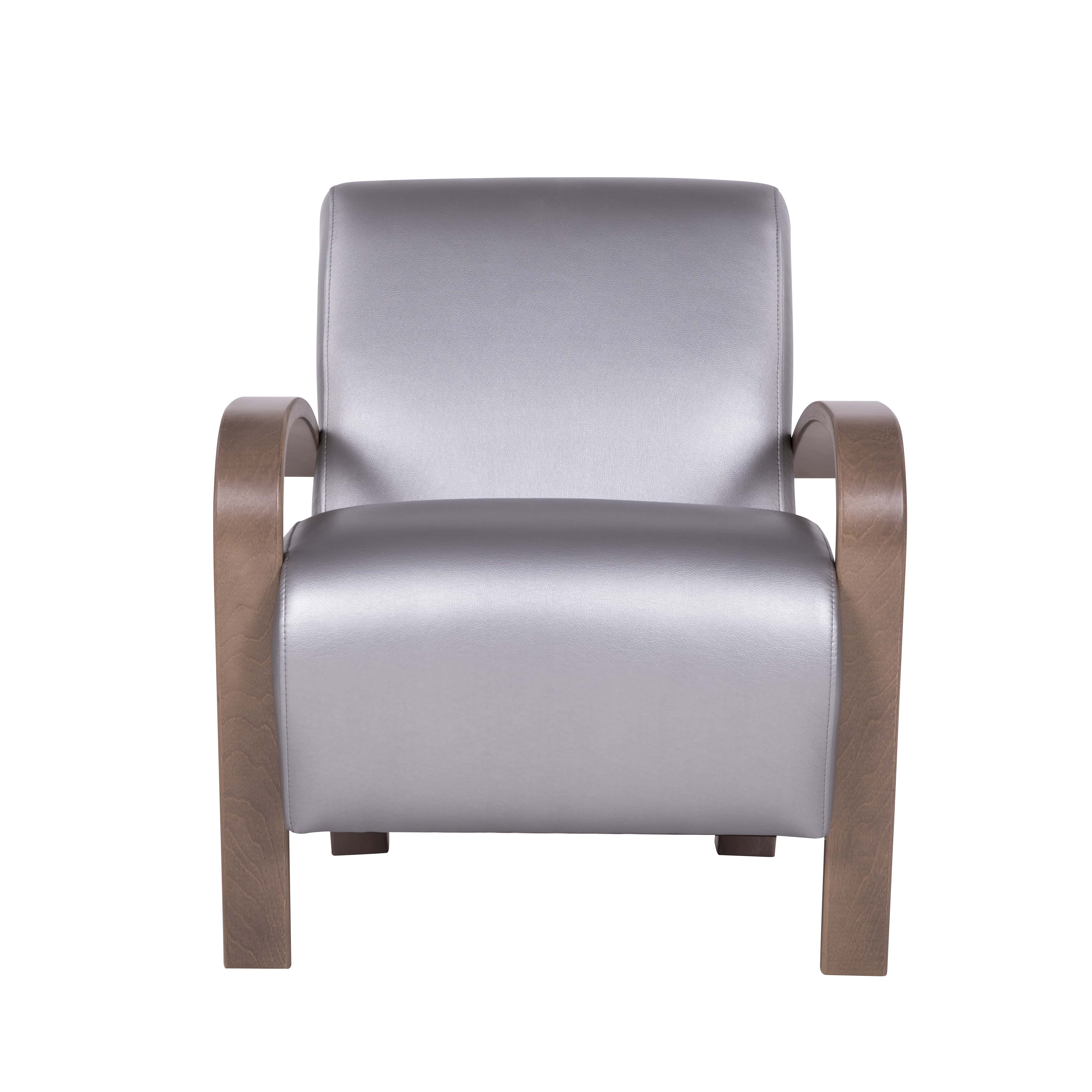 кресло Балатон Экокожа серебро каркас Шимо