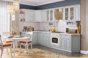 Кухонный гарнитур 1 "Бавария" с карнизом (ширина 327х154,3 см)