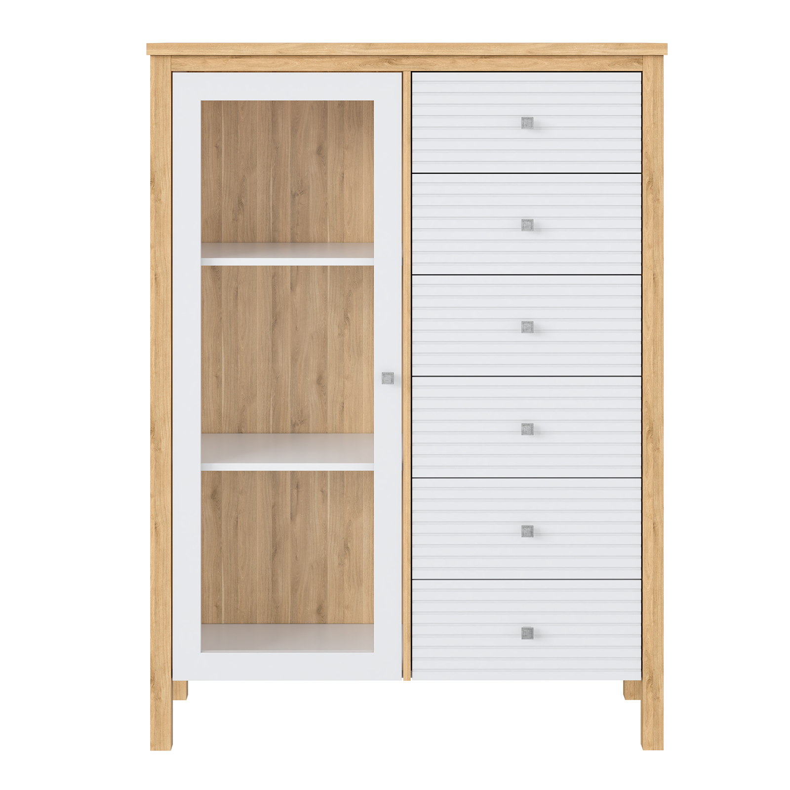 Тумба с 6 ящиками Вояж-16-Р/Я (Белый лак + антик №24)