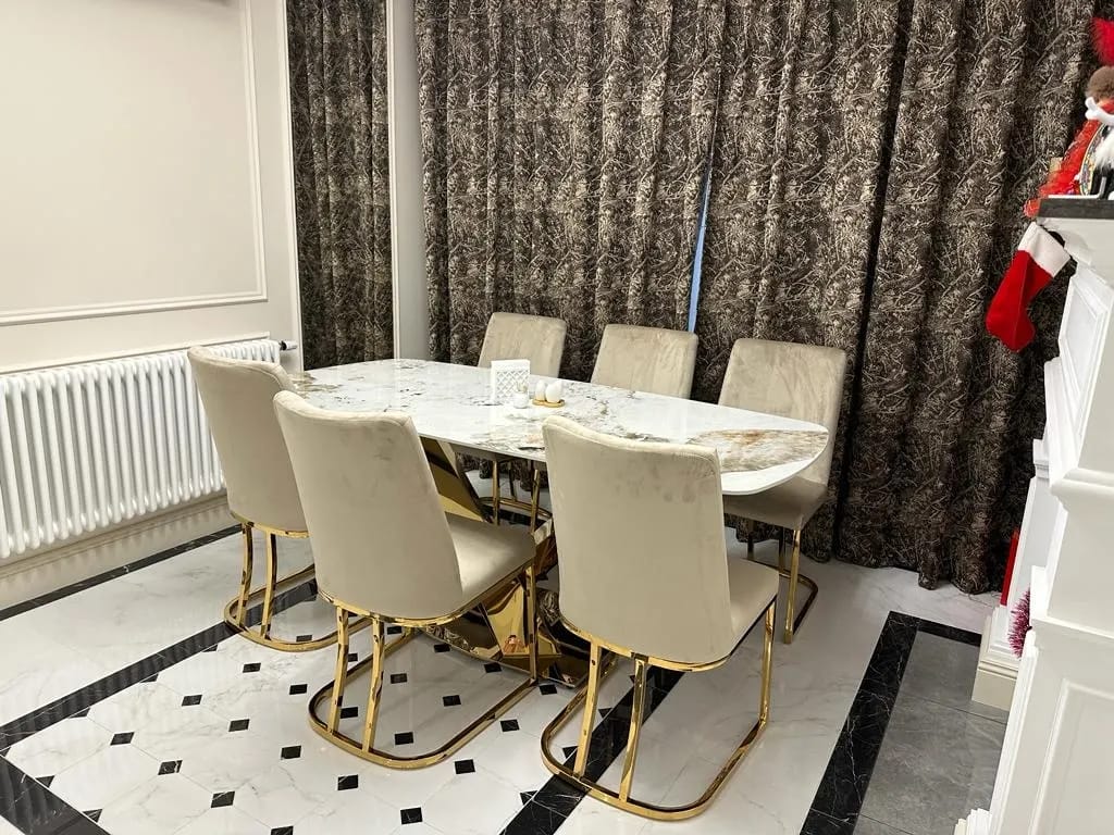 Стул обеденный Пресли DX-2055-1, 42х44х92, бежевый, золото