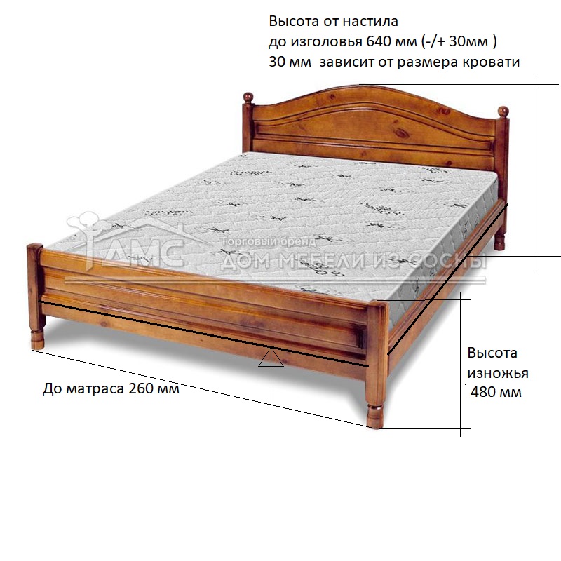 Кровать Горка филенчатая 2000х2000