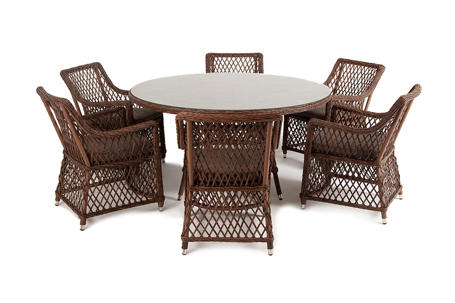 "Эспреззо–150 L" обеденная группа плетеная, цвет коричневый