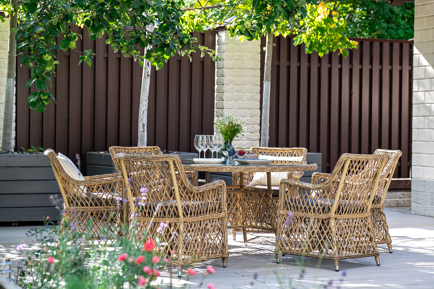 "Эспреззо–150 L" обеденная группа плетеная, цвет соломенный