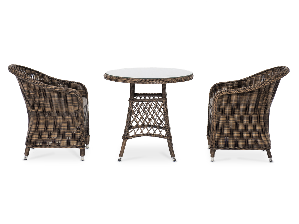 "Эспреззо–80 R" обеденная группа плетеная, цвет коричневый