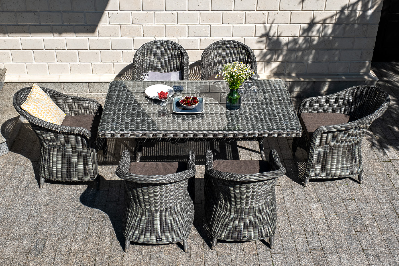 "Эспреззо" обеденная группа плетеная, цвет графит