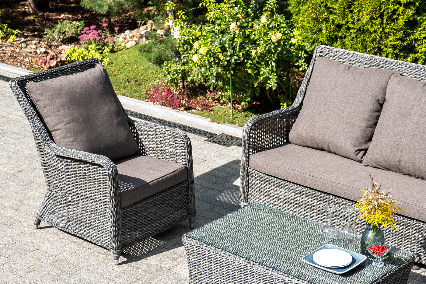 "Глиссандо" кресло плетеное из искусственного ротанга, цвет графит