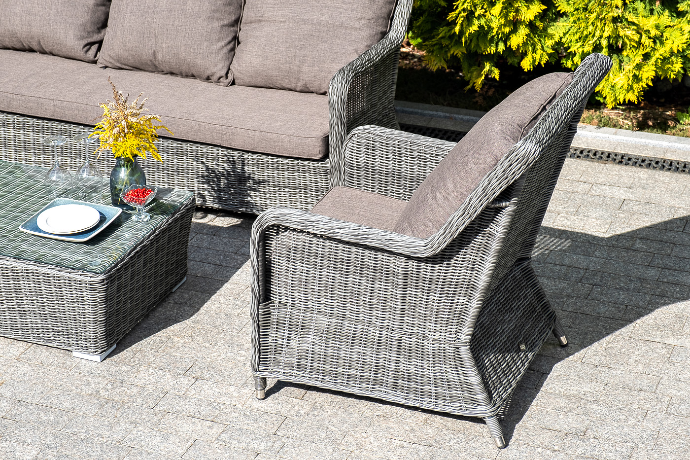 "Глиссандо" кресло плетеное из искусственного ротанга, цвет графит