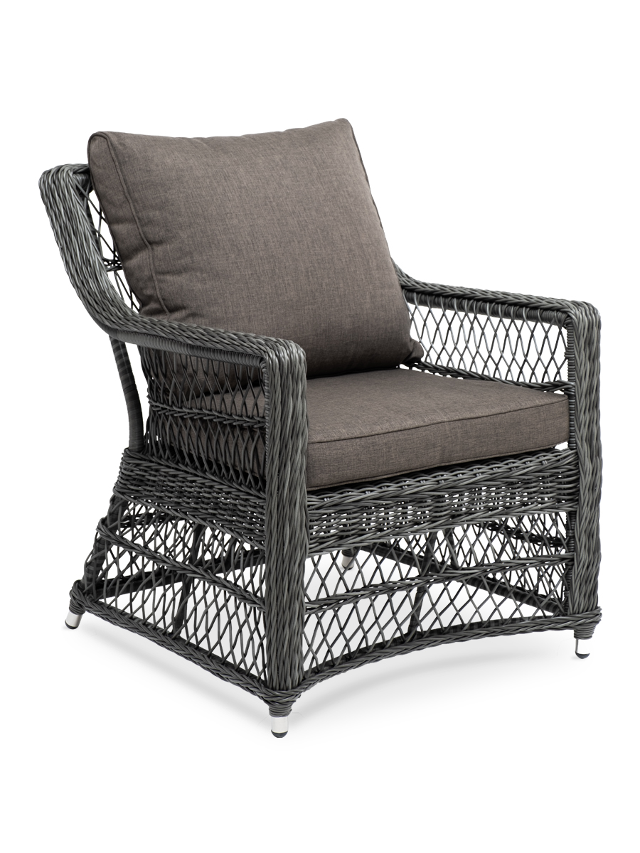 "Грандинелли" кресло из искусственного ротанга, цвет графит