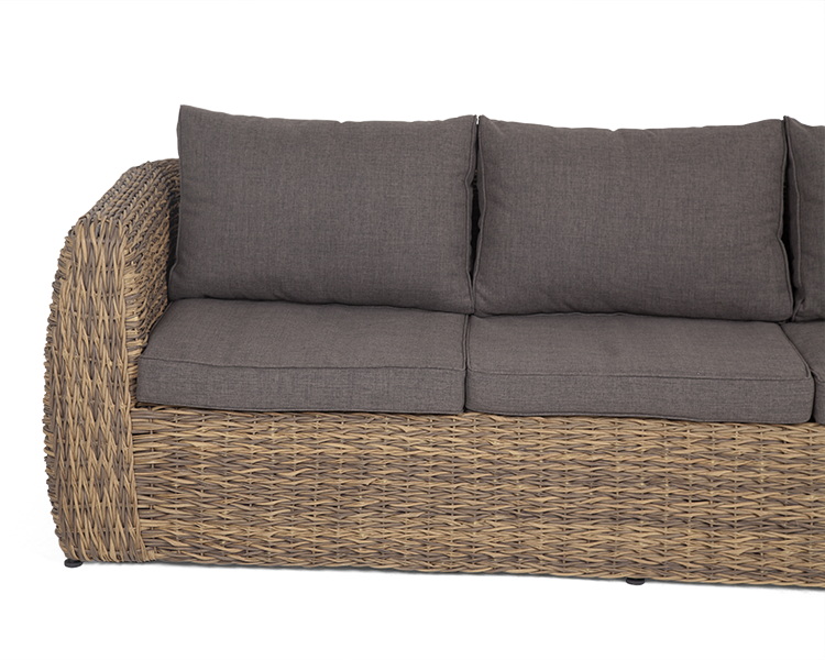 "Клиари" диван из искусственного ротанга (гиацинт) трехместный, цвет соломенный