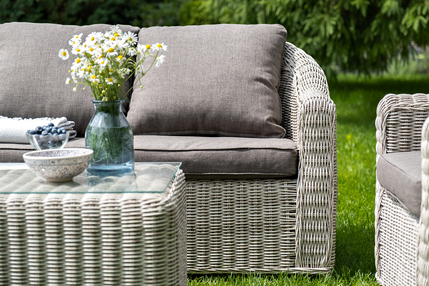 "Кон Панна" лаунж-зона из искусственного ротанга, цвет бежевый