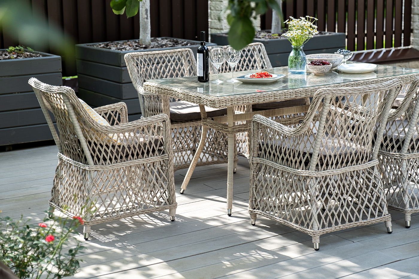 "Латтини" плетеное кресло из искусственного ротанга, цвет бежевый