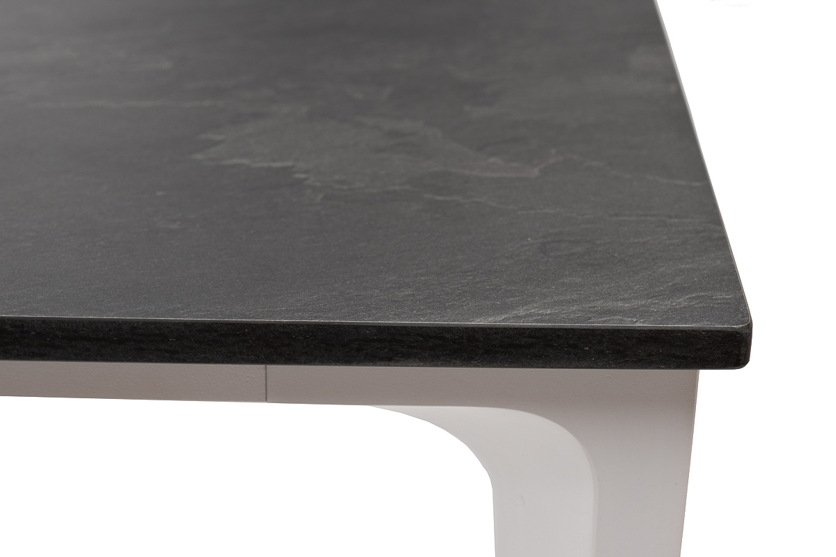 "Малакио" обеденный стол из HPL 90х90см, цвет "серый гранит", каркас белый