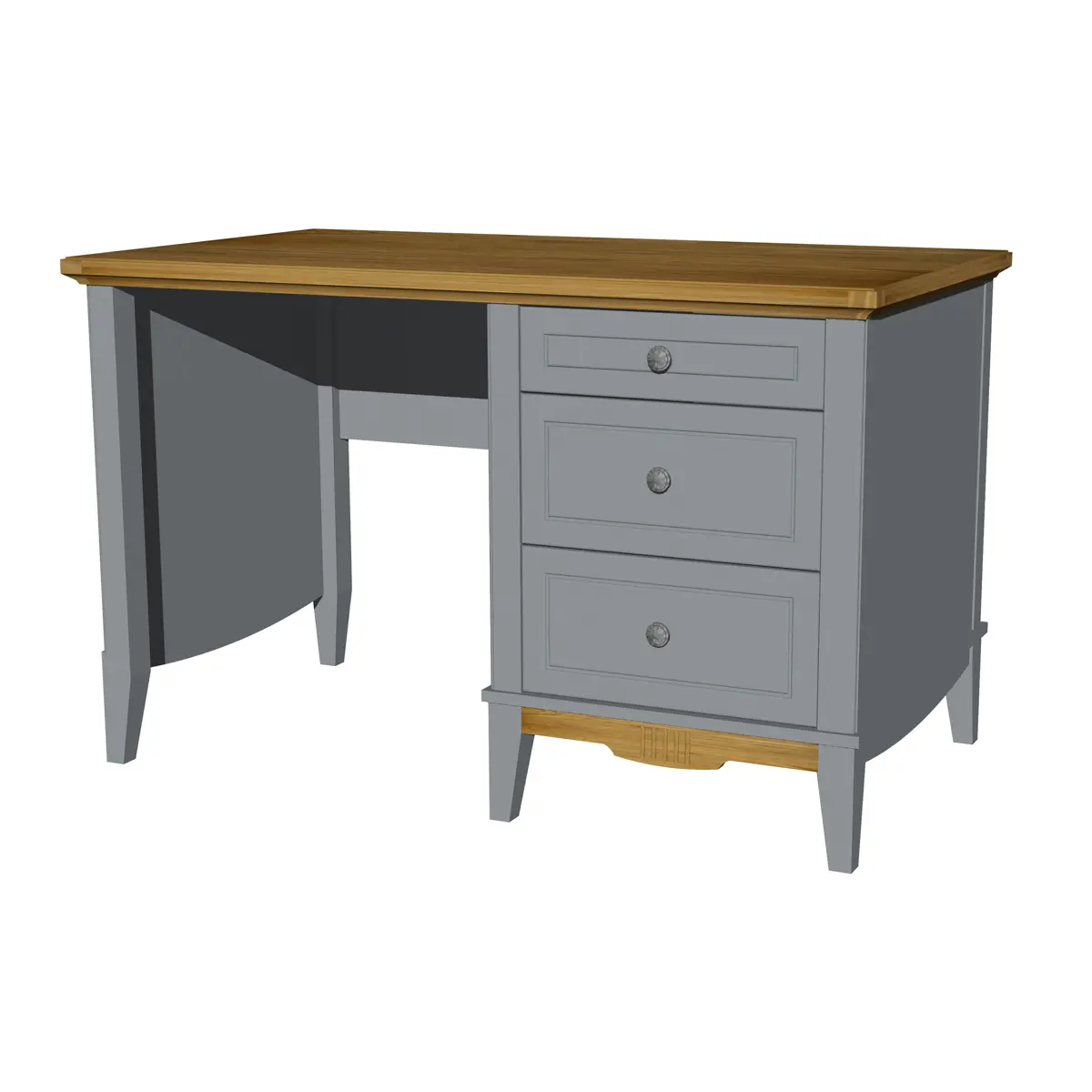 Стол письменный 3 ящика Пенни 03 серый 7046-антик 24