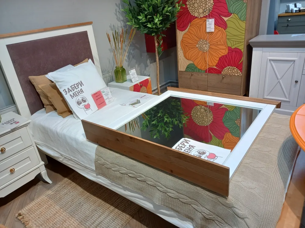 Кровать односпальная светлая "Римини" 90х200 (выставочный образец)